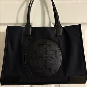 Tory Burch Small Matte Ella Black Shoulder Bag
